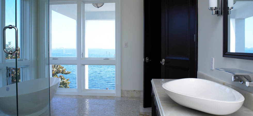 Extravagent Master Bath with Amazing Bay Views
